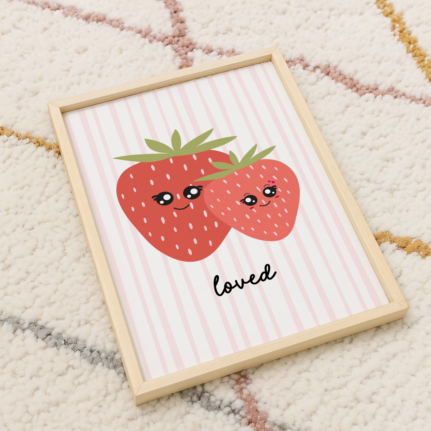"Loved" Strawberry Print