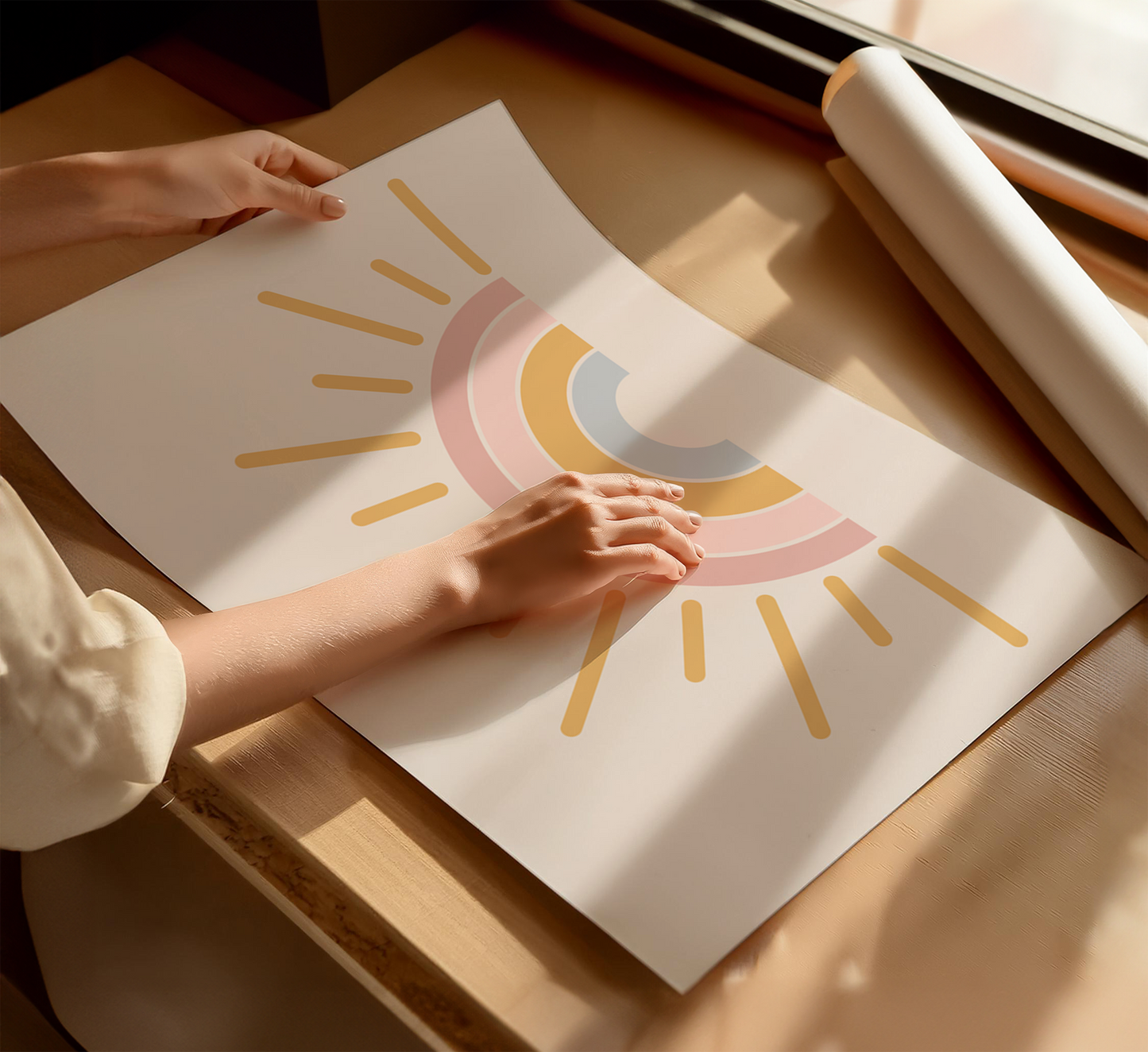 Pastel Rainbow Sunshine Wall Art Print