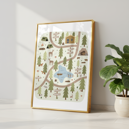Woodland Adventure Map Print