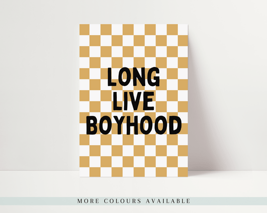 Long Live Boyhood Checkerboard Art Print