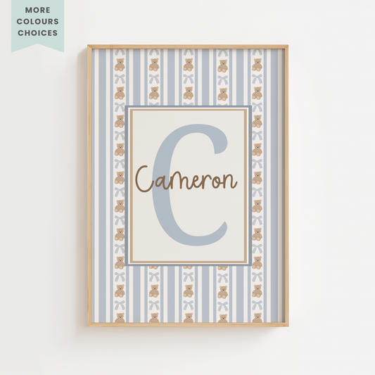 Personalised Vintage Teddy Print
