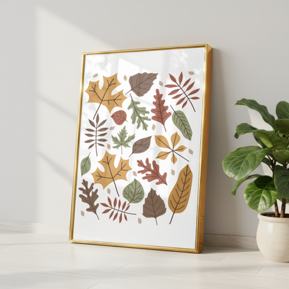 Autumn Leaves Woodland Print