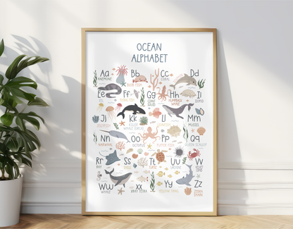 Ocean Alphabet Educational Print