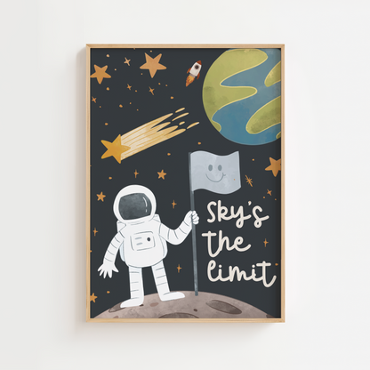 Sky’s The Limit Astronaut Wall Art – Dark Background