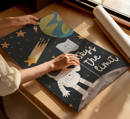 Sky’s The Limit Astronaut Wall Art – Dark Background