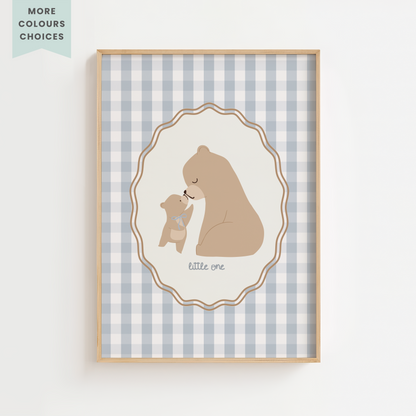 Vintage Mother & Baby Teddy Print