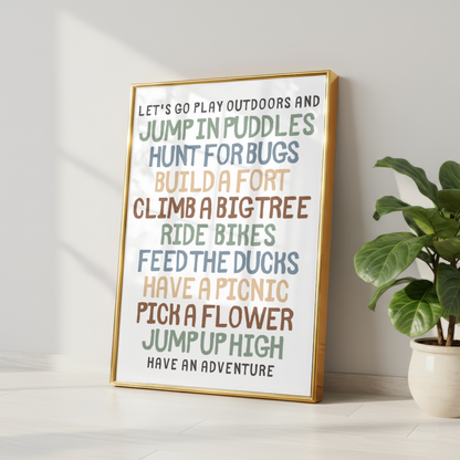 Outdoor Adventure Quote Print