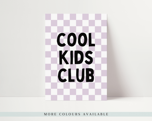 Cool Kids Club Checkerboard Art Print