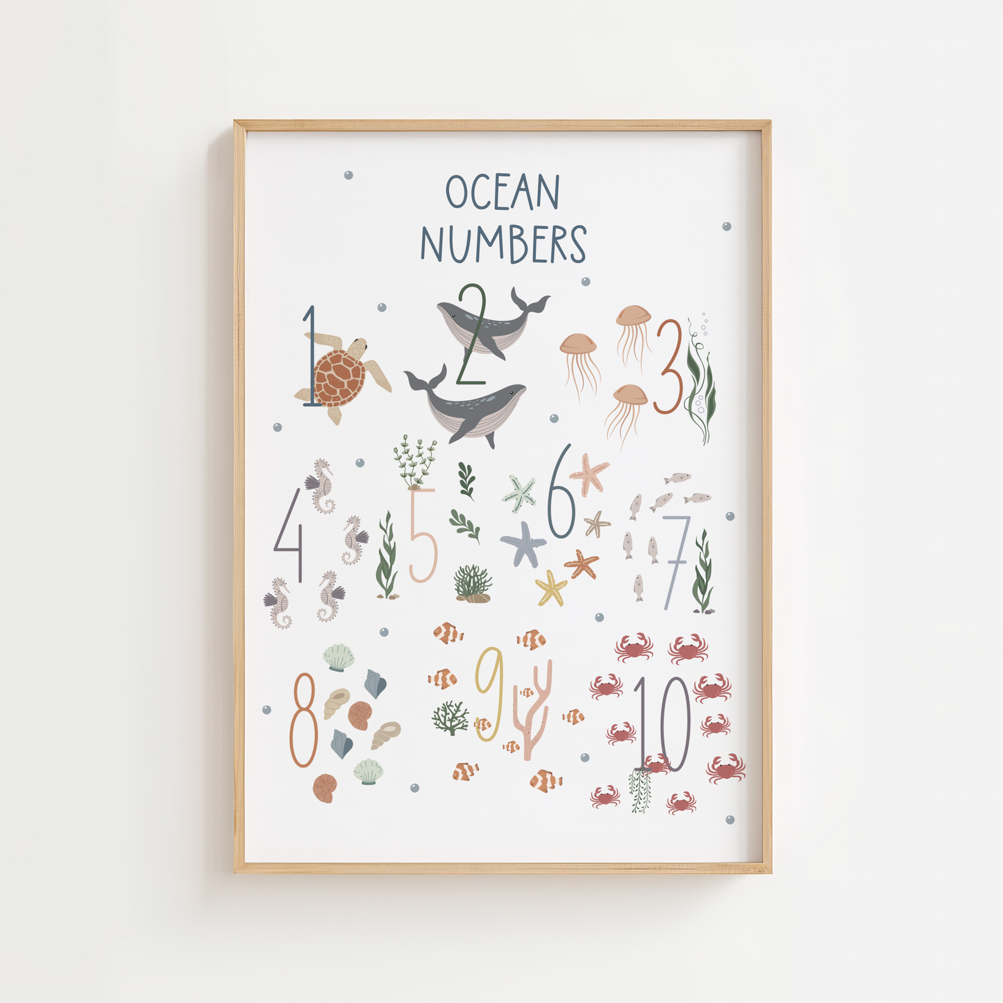Ocean Numbers Educational Print