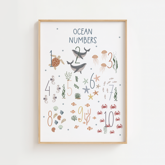 Ocean Numbers Educational Print