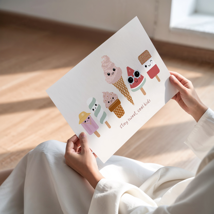 Stay Sweet Cool Kid Ice Cream Print