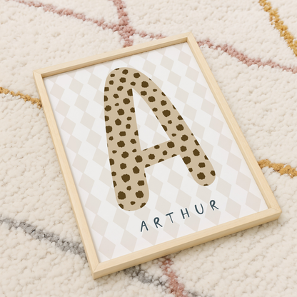 Personalised Cheetah Initial Print