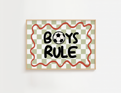 Boys Rule Football Print
