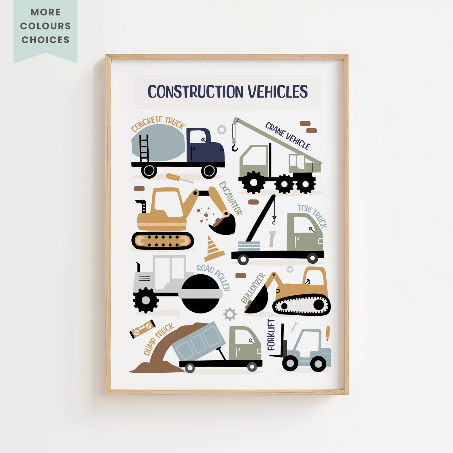 Construction Vehicles Print