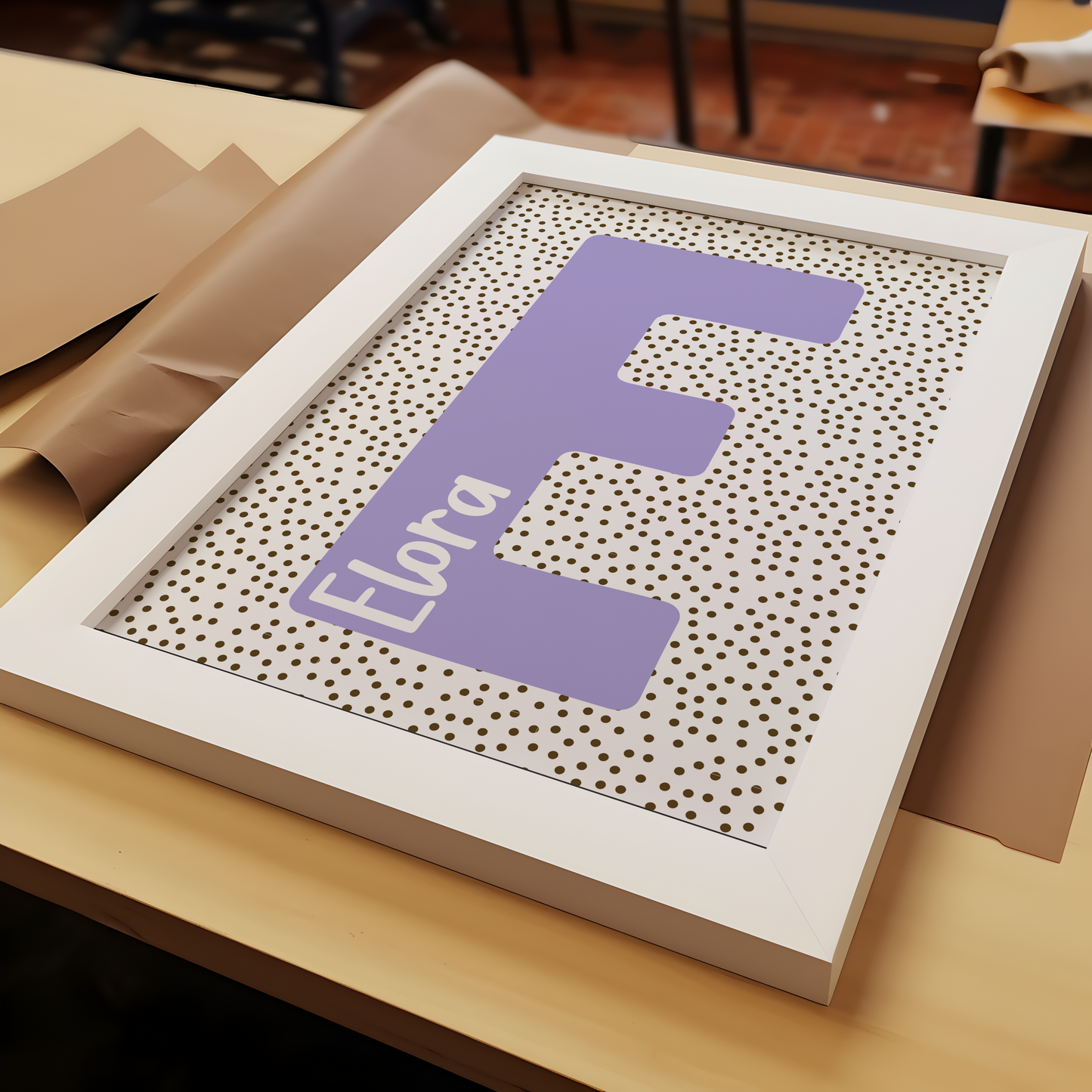 Personalised Dots Background Initial Print