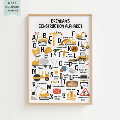 Construction Alphabet Print