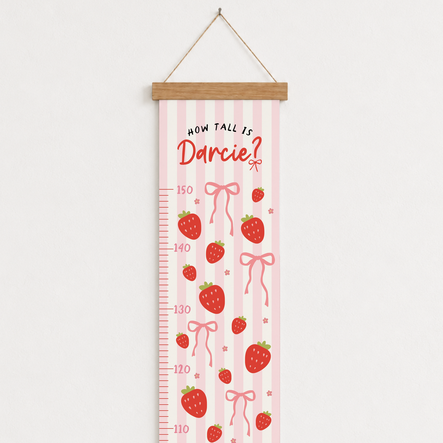 Personalised Strawberry Height Chart