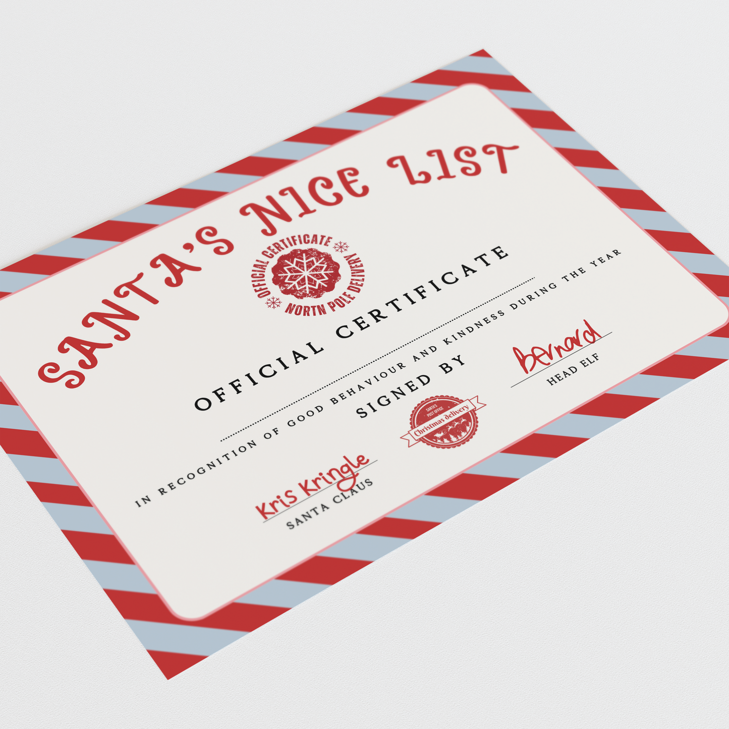 *NEW* Red & Blue Nice List Certificate - Free Download