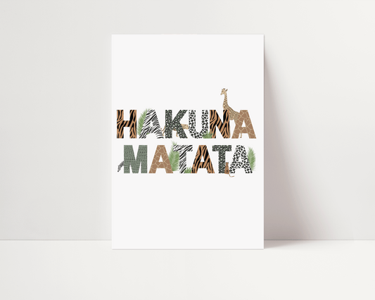 Safari Lettering Hakuna Matata Art Print
