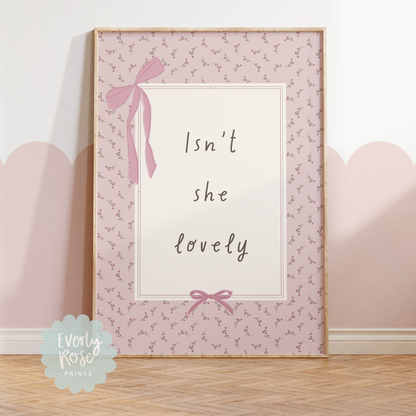 Isn’t She Lovely Vintage Quote Print