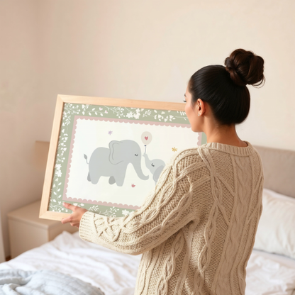 Floral Elephant Print