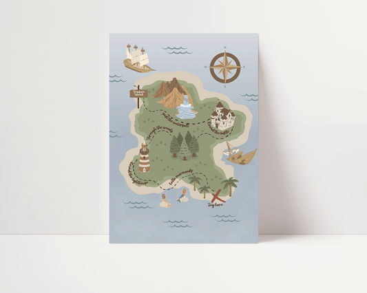 Pirate Treasure Map Print