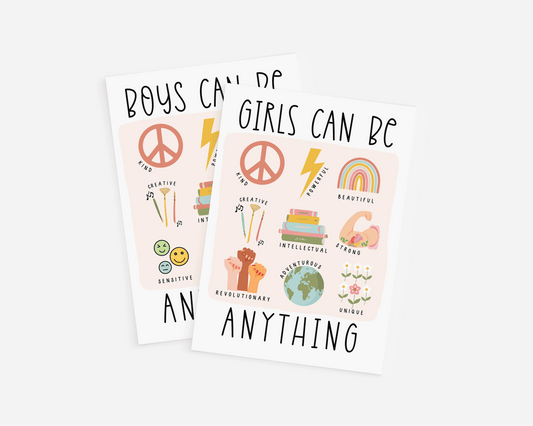 Girls Can Be Anything ® Original Art Print - More Wording Options Available