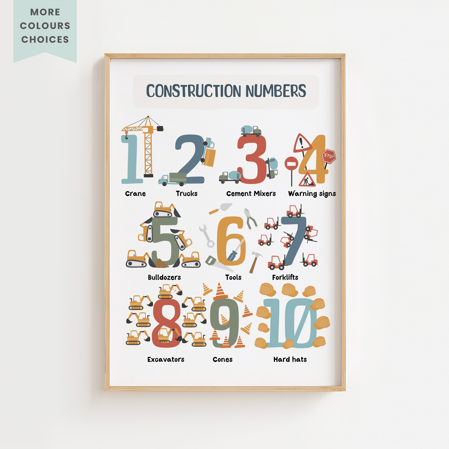 Construction Numbers Print