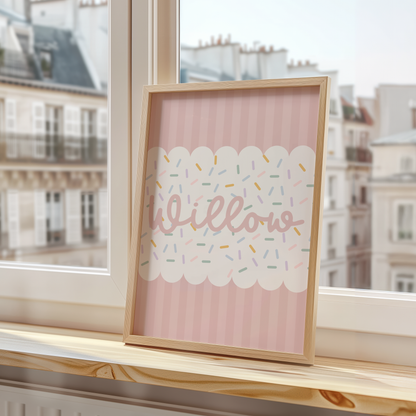 Personalised Ice Cream Name Print