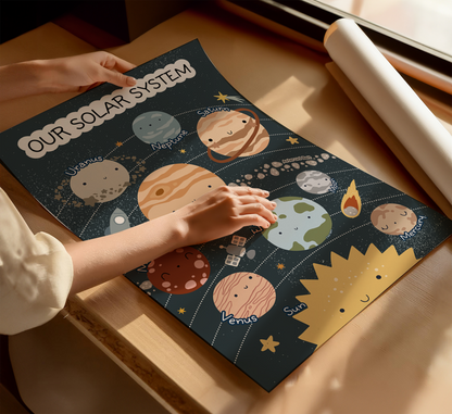 The Solar System Educational Print – Classic/Grey