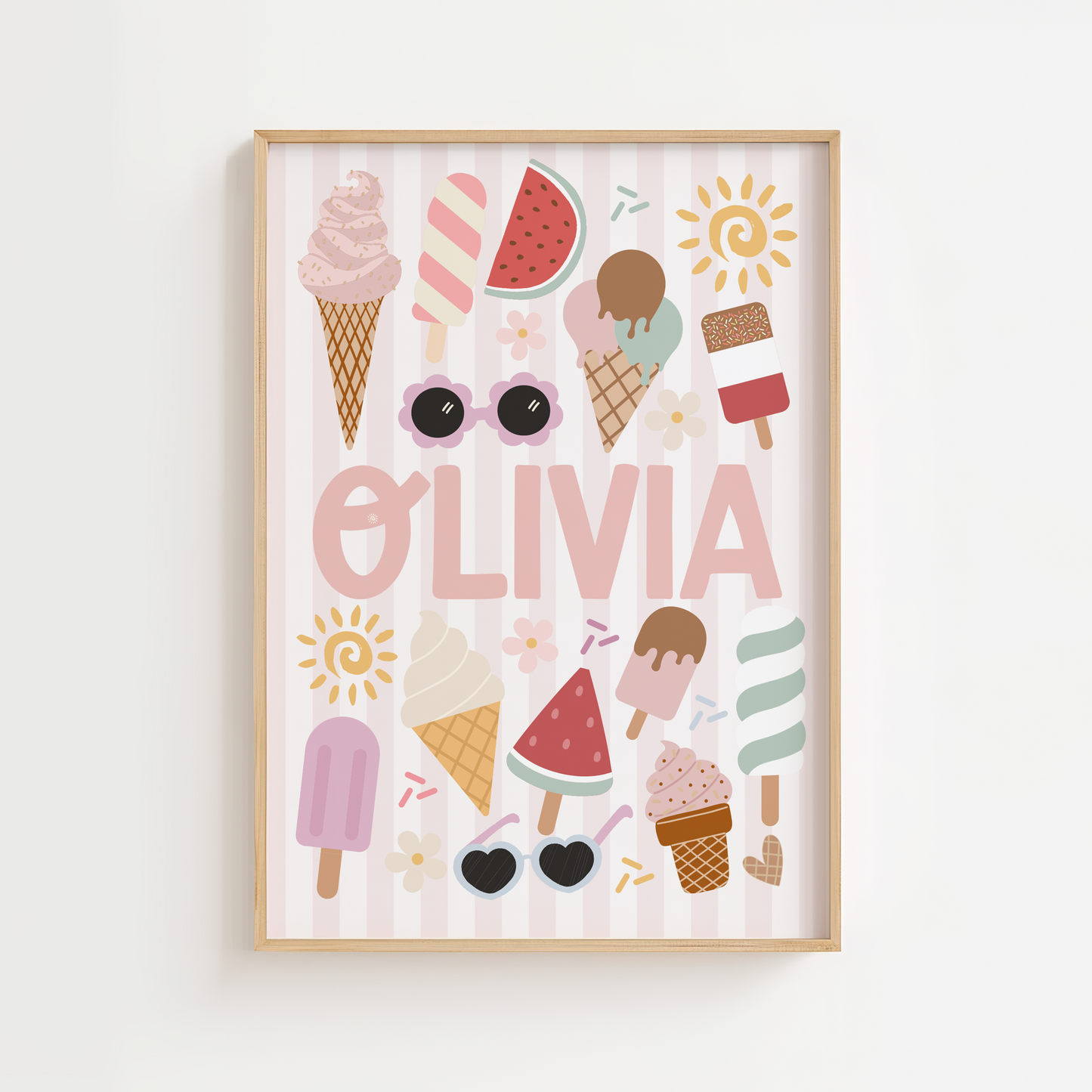 Personalised Ice Cream Name Print