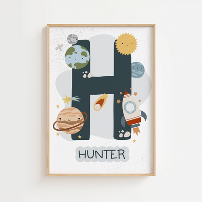 Personalised Space Initial Print – Classic