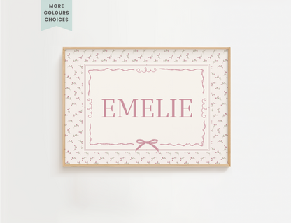 Personalised Vintage Floral Name Print