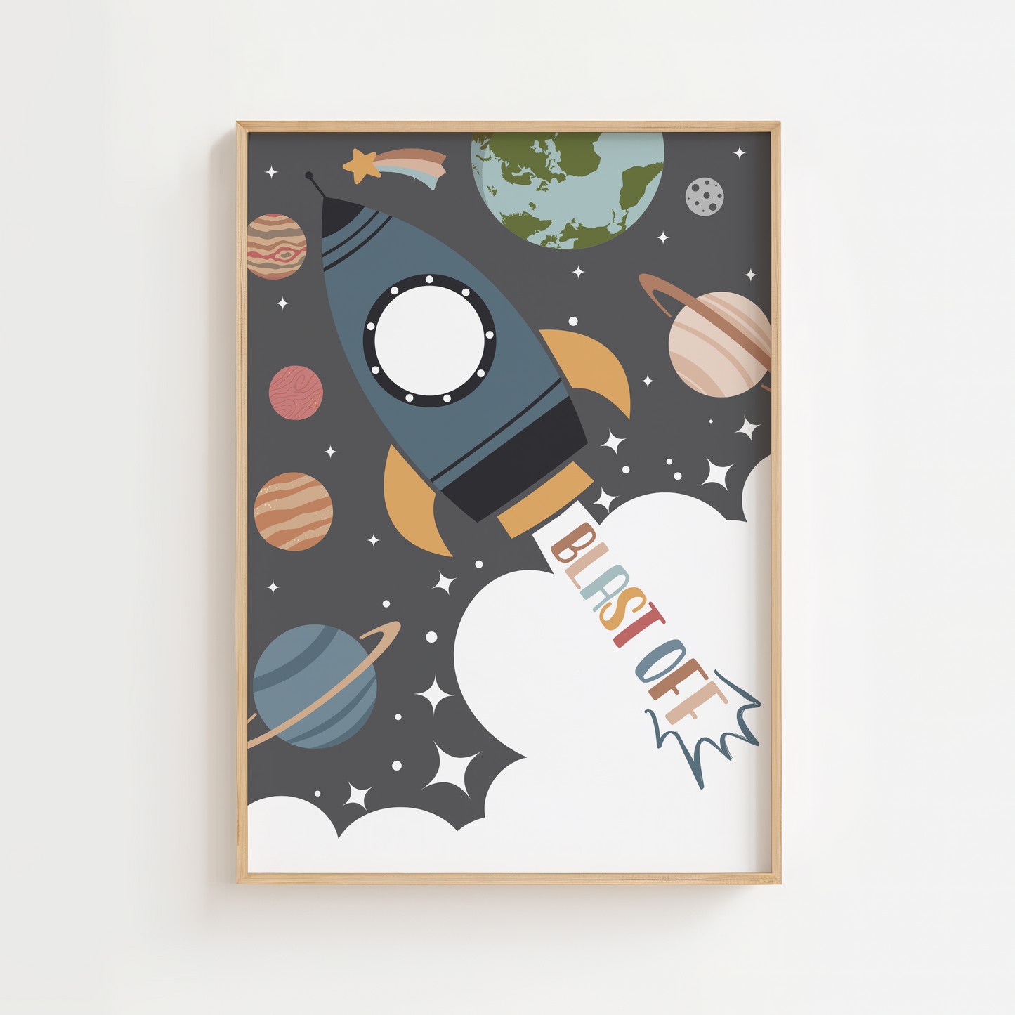 Blast Off Rocket Wall Art