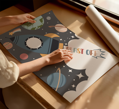 Blast Off Rocket Wall Art