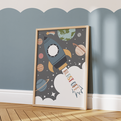 Blast Off Rocket Wall Art