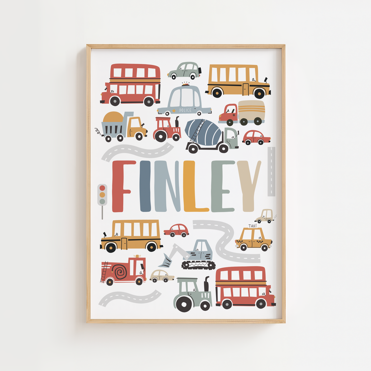 Personalised Scandi Transport Print