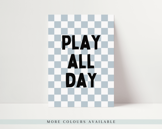 Play All Day Checkerboard Art Print