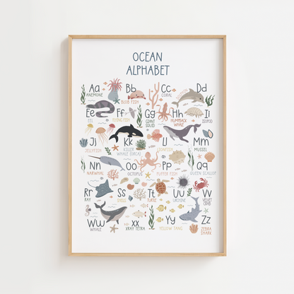 Ocean Alphabet Educational Print