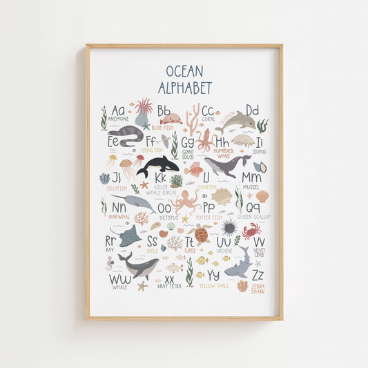 Ocean Alphabet Educational Print