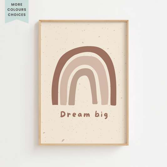 Dream Big Rainbow Nursery Print