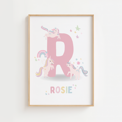 Personalised Pastel Unicorn Print