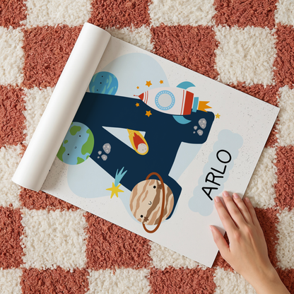 Personalised Space Initial Print – Bright