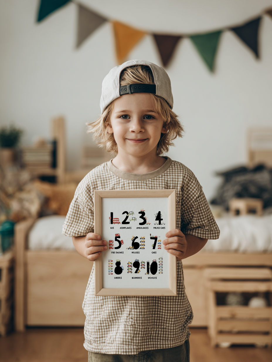 Counting Transport Alphabet Print