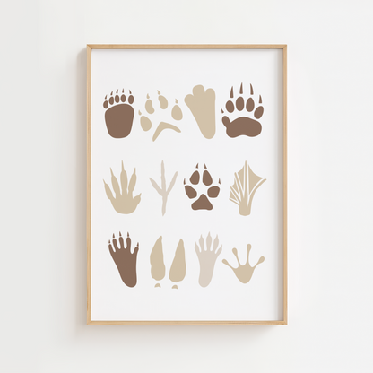 Woodland Animal Tracks Print