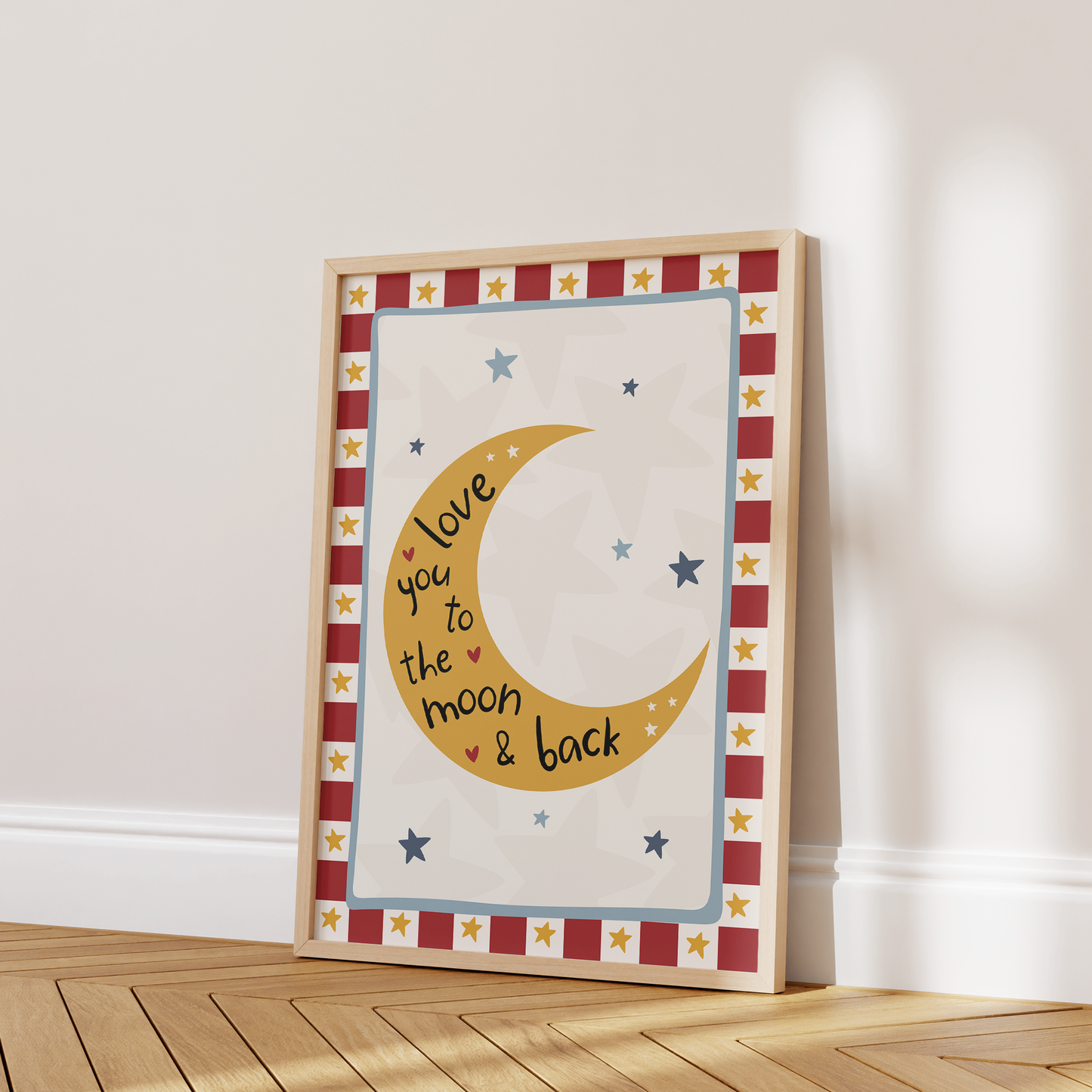 Love You to the Moon and Back Print - Red