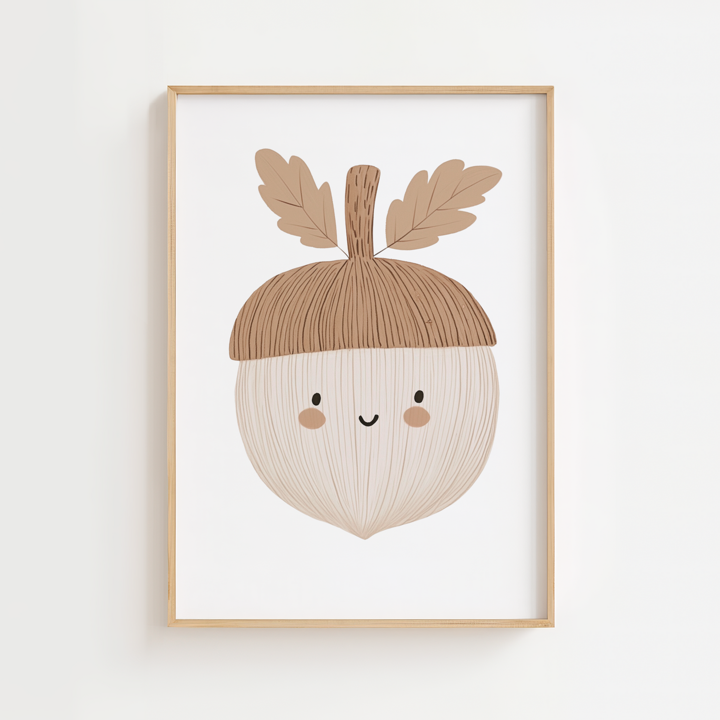 Cute Acorn Character Print