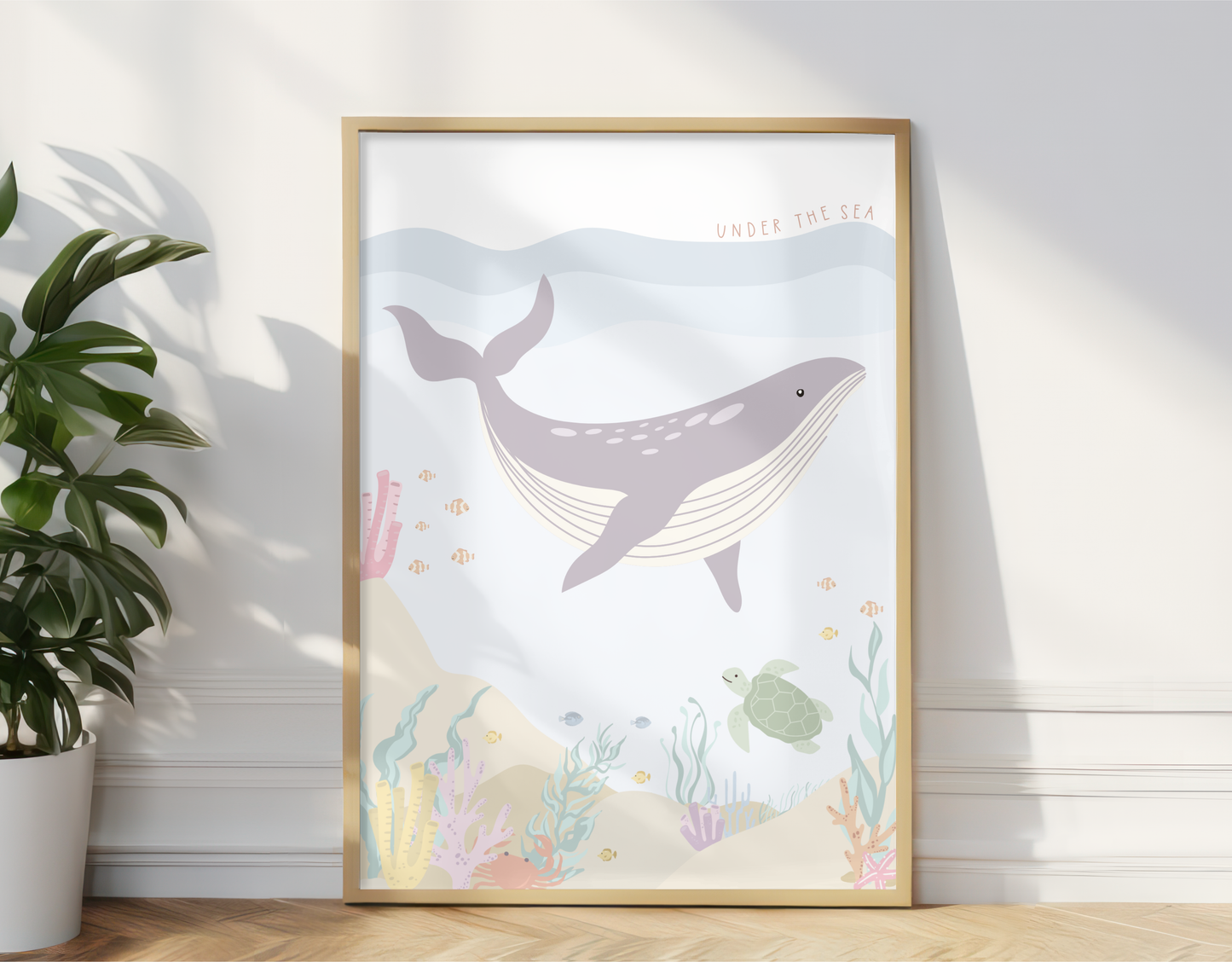 Under the Sea Whale Print - Pastel