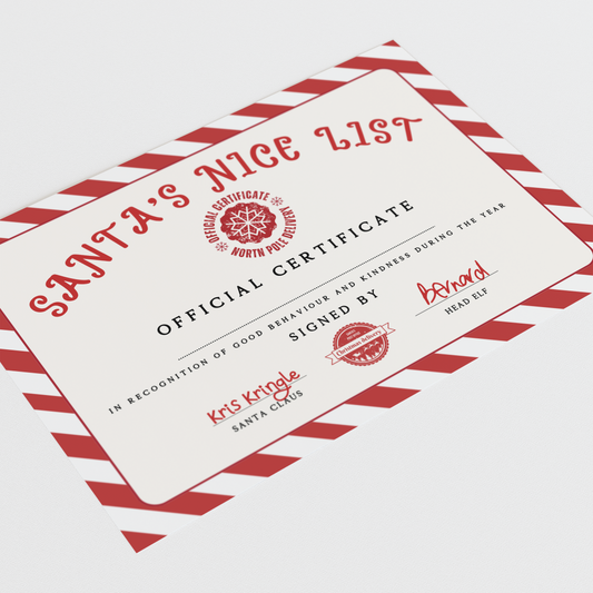 *NEW* Red & White Nice List Certificate - Free Download