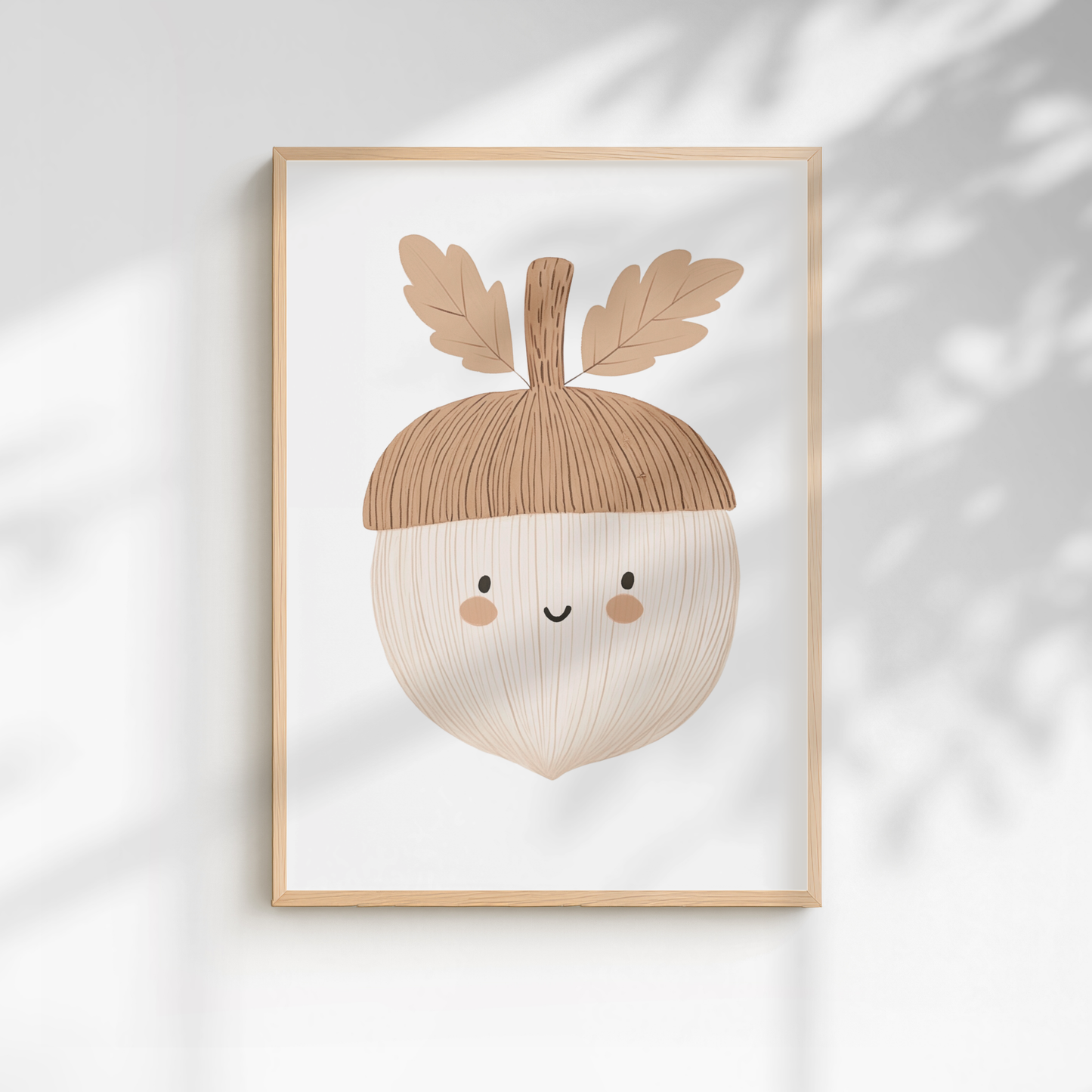 Cute Acorn Character Print